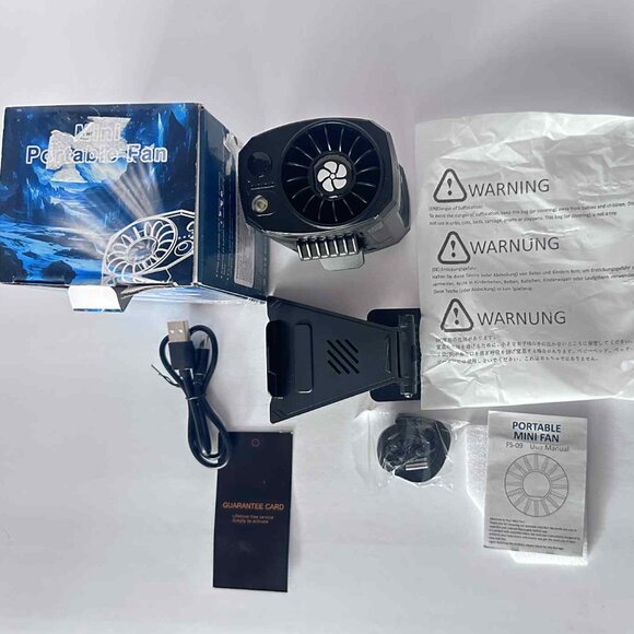 Portable Mini Fan with Clip & LED Light β Rechargeable, 4-Speed, Low Noise - Picture 7 of 7